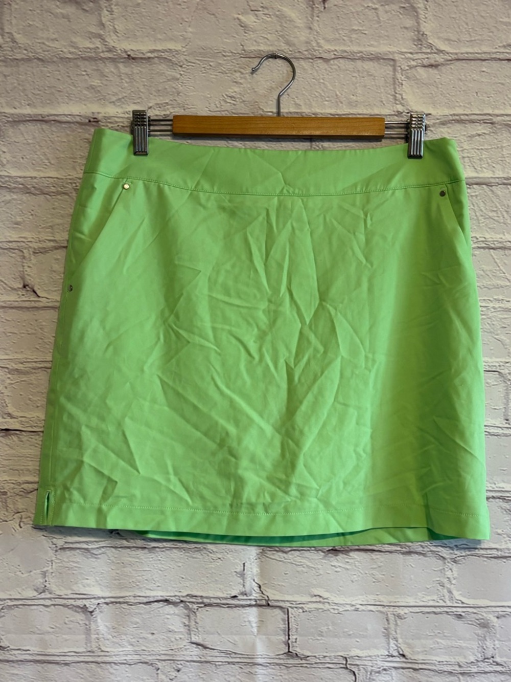 Greg Norman Collection Golf Lime Green Mini Skirt